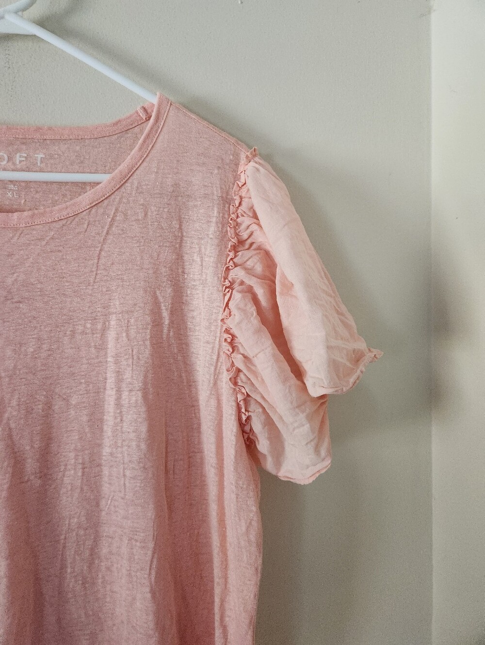 Loft Linen Ruffled Puff Sleeve Top - Picture 3 of 7